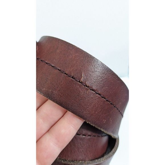 LRL Dark Brown Burgundy Genuine Leather Belt 36-40 In Lauren Ralph Lauren 38 In main image 12